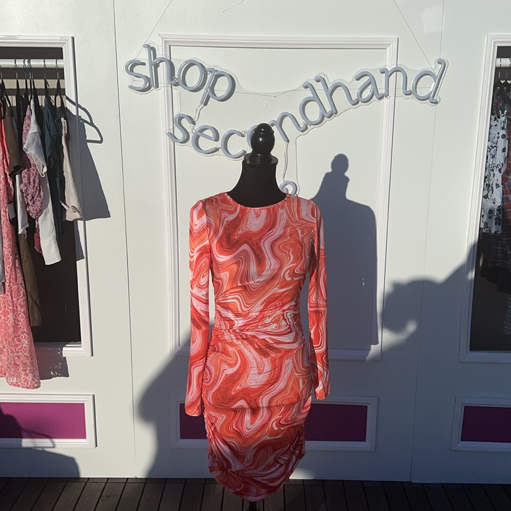 πPOSH PARTY LA LIVE SHEIN RUCHED MIDI DRESS - Picture 6 of 16